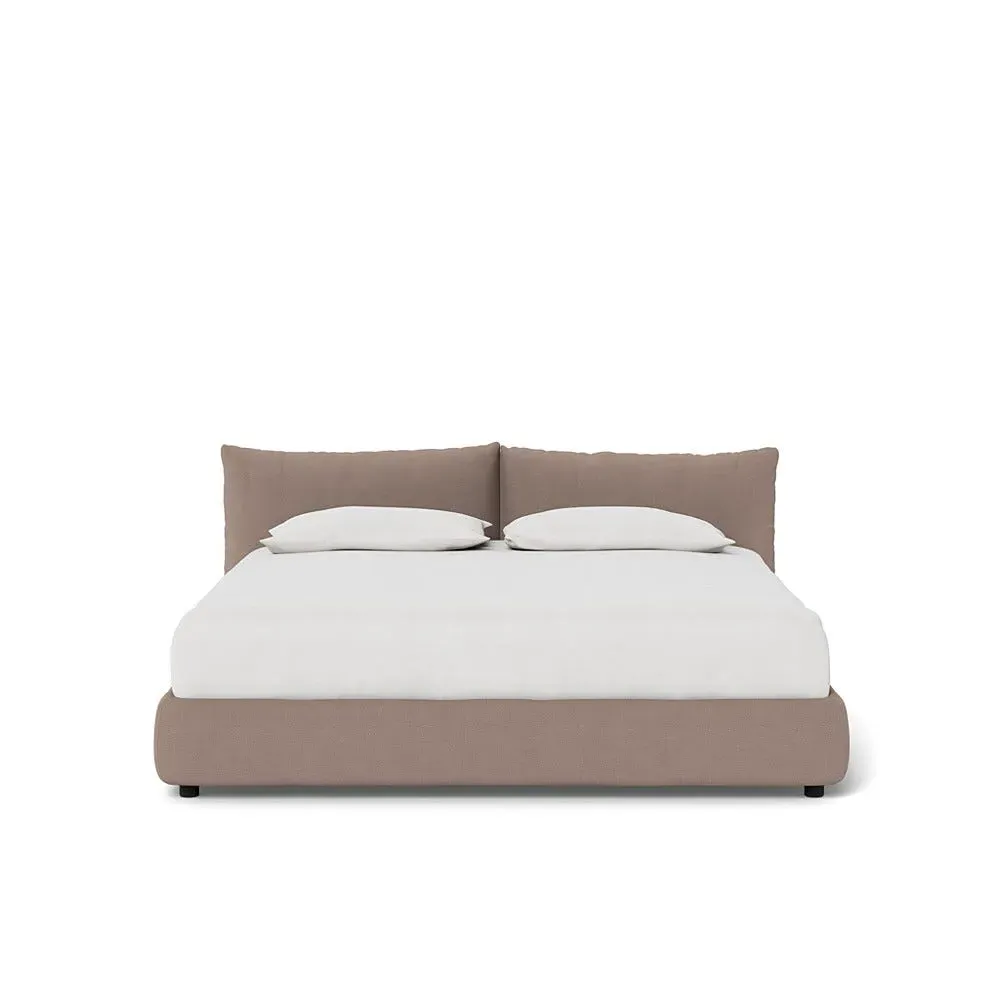 Super King Pillow Storage Bed - Brown, Fabric