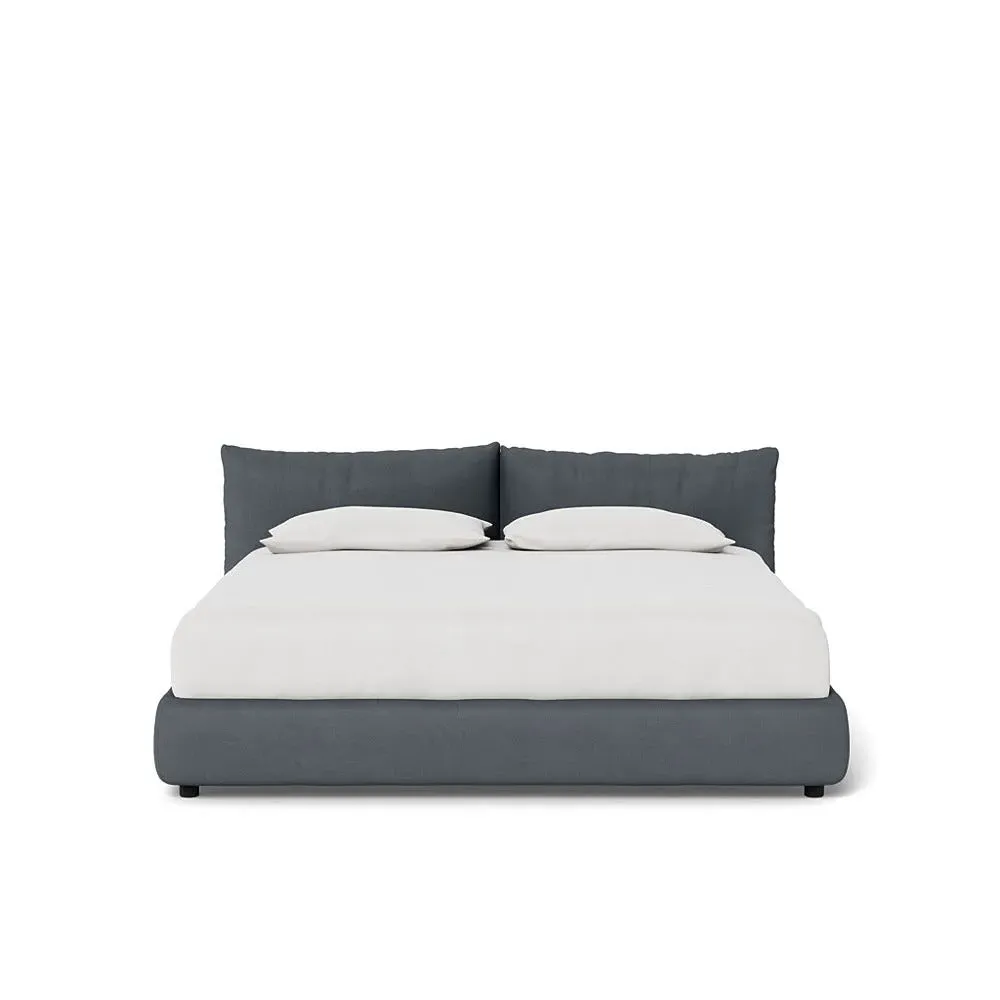 Super King Pillow Storage Bed - Grey, Cotton