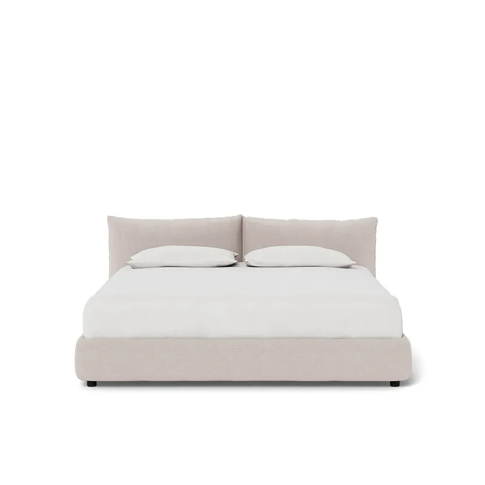 Super King Pillow Storage Bed - Stone, Fabric