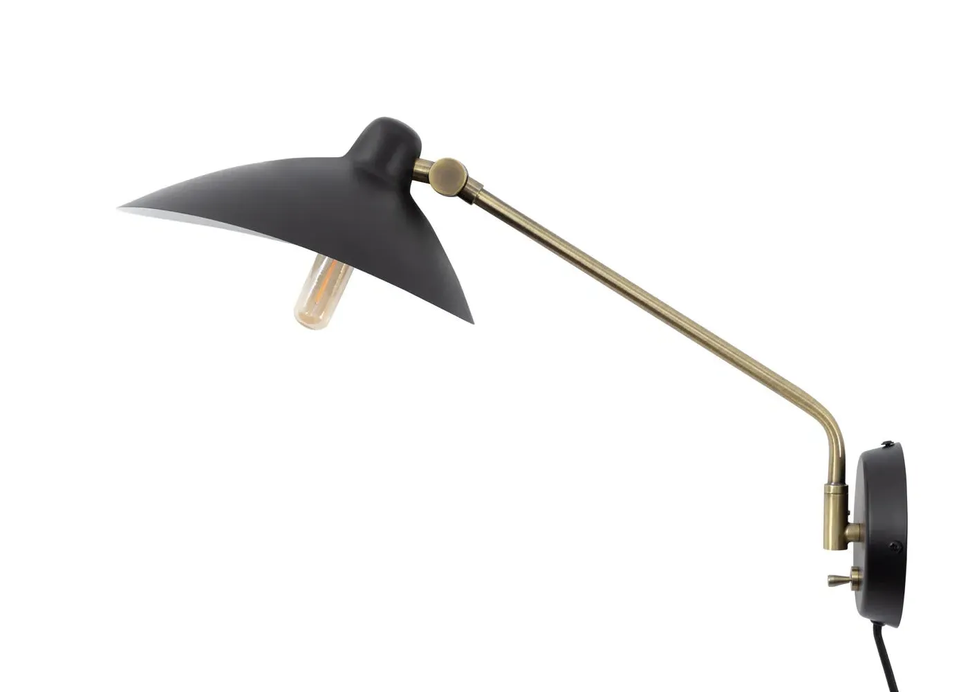 Swing Arm Wall Light - Black, Metal image