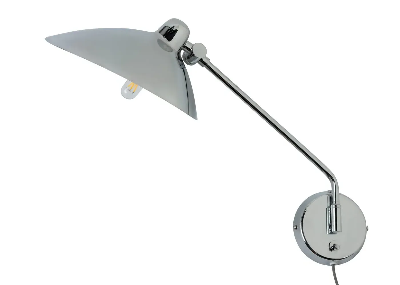 Swing Arm Wall Light - Chrome, Metal