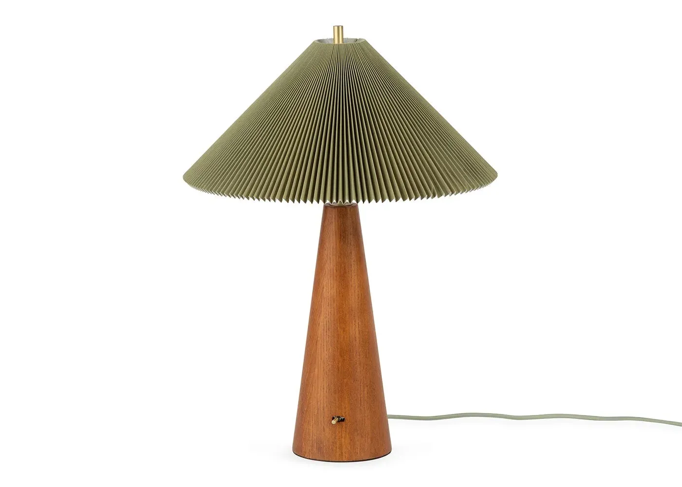 Table Lamp with Pleated Shade - Sage, Wood image