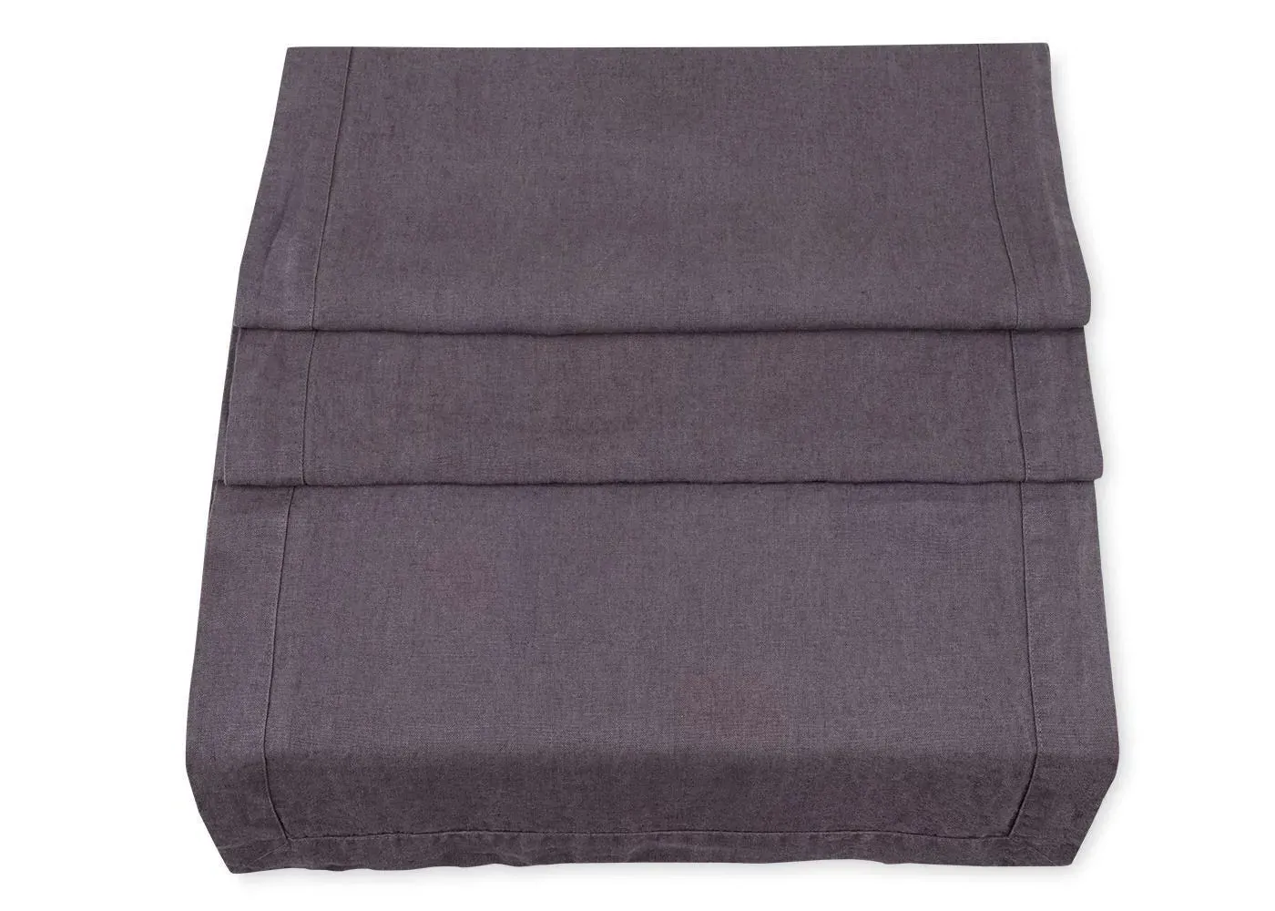 Table Runner with Hand Sewn Borders - Grey, Linen
