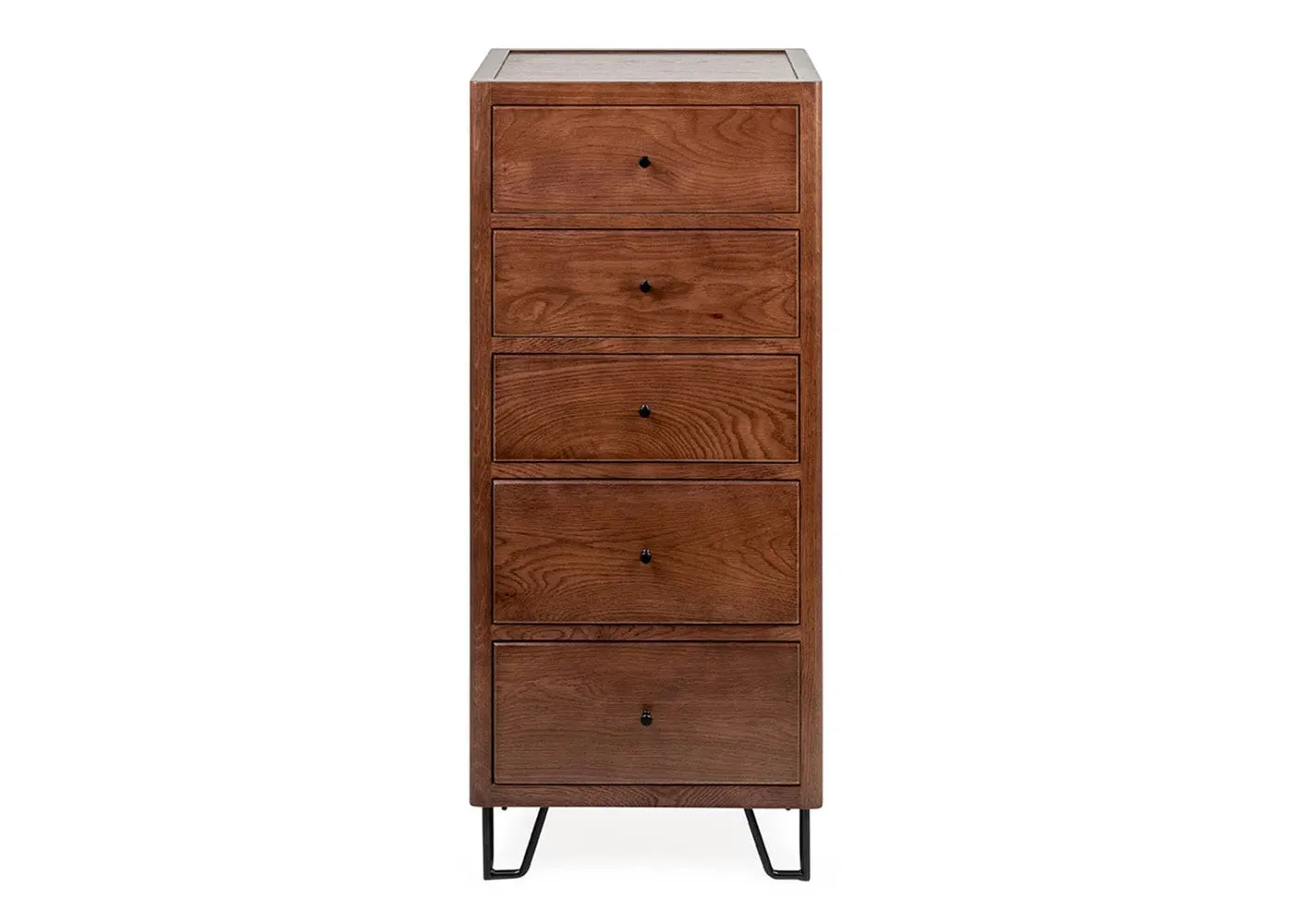 Tall Chest of Drawers with 5 Drawers - Dark Oak image
