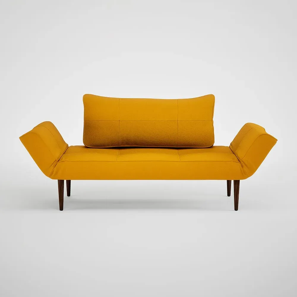 Tilt Sofa Bed with Adjustable Arms - Yellow, Velvet