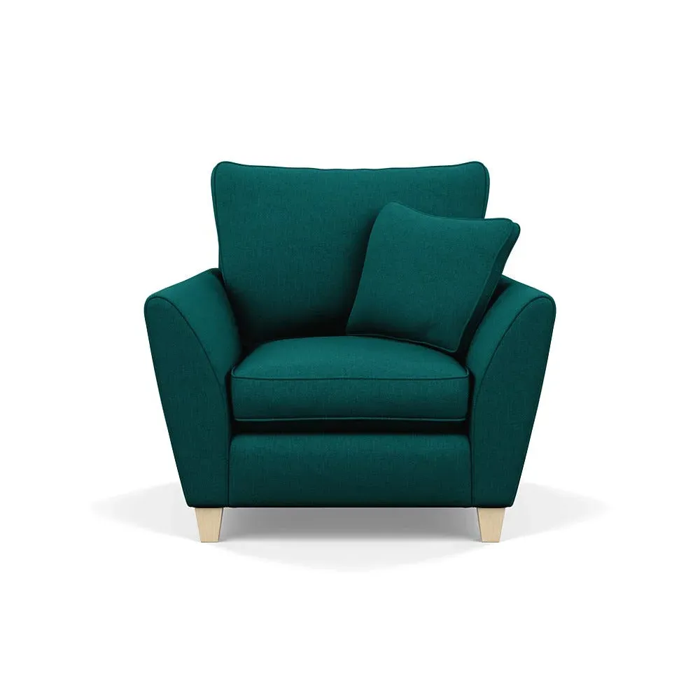 Torino Armchair with Natural Feet - Pine, Cotton