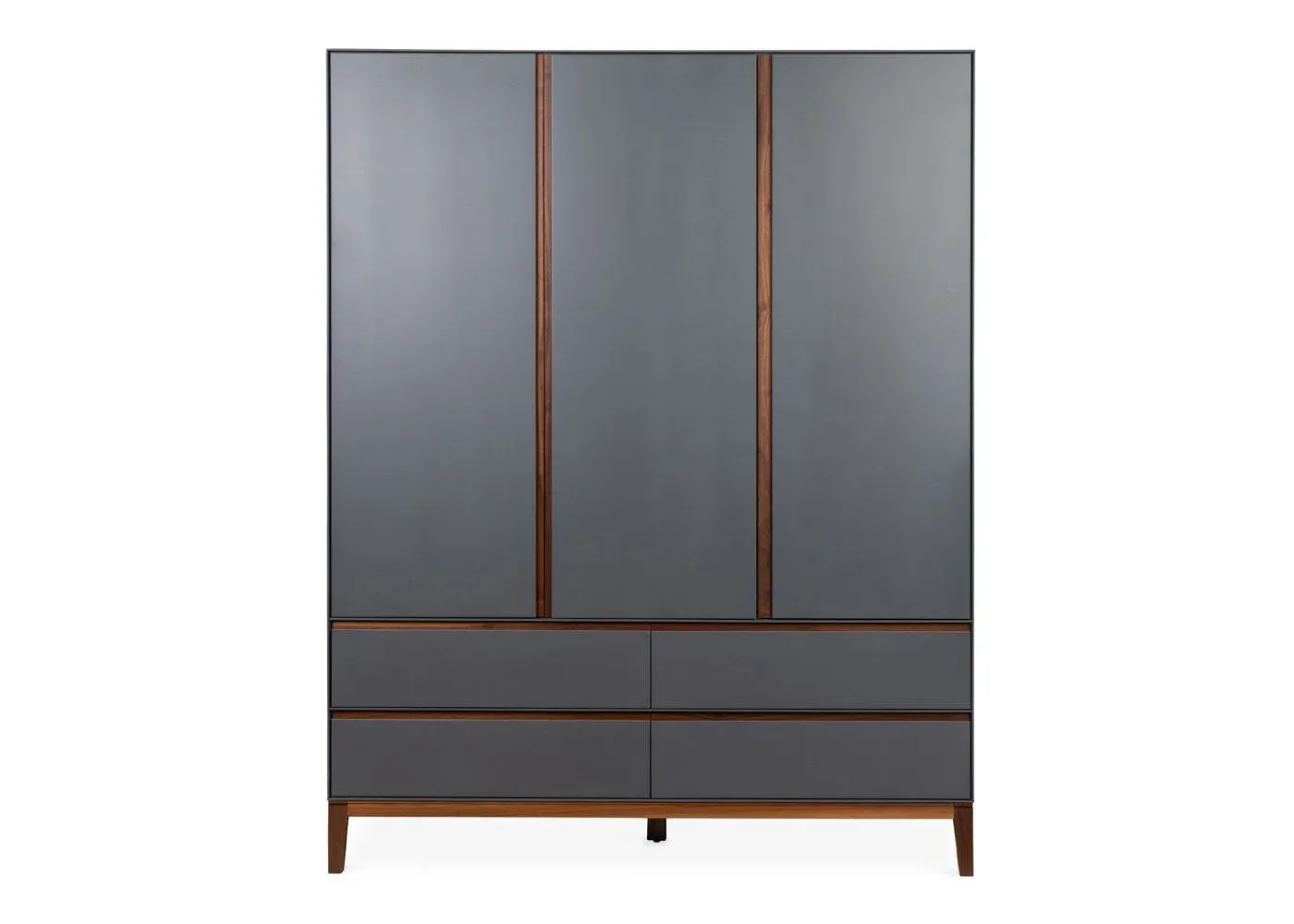 Triple Wardrobe - Grey, Walnut