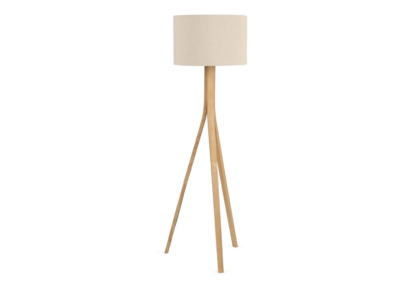 Tripod Floor Lamp with Shade - Ash, Solid Wood image
