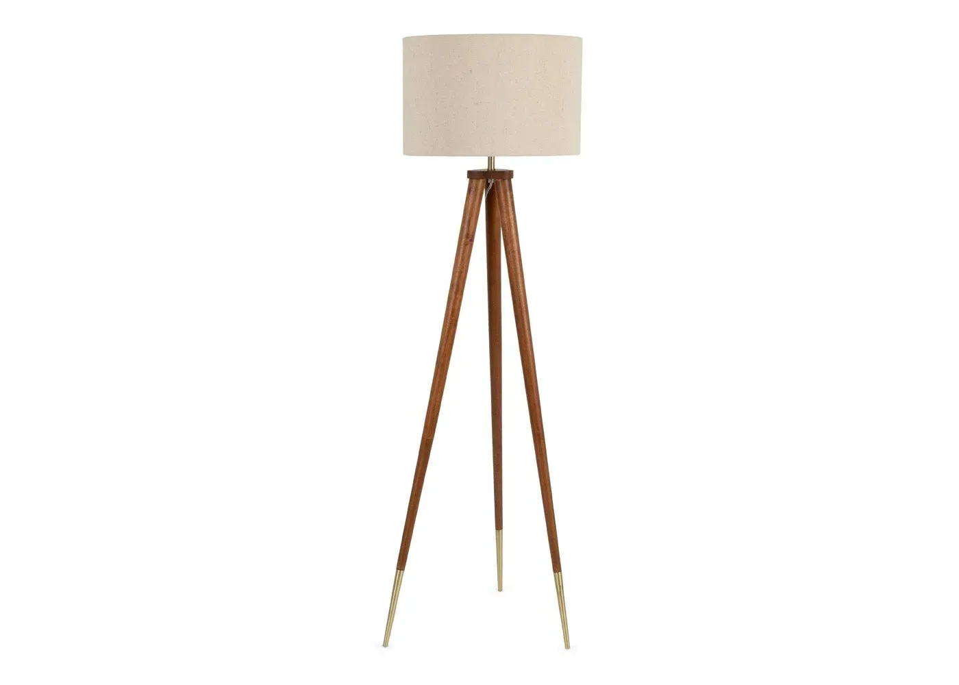 Tripod Floor Lamp with Shade - Walnut, Wood image