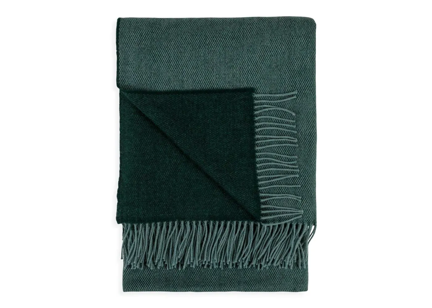 Two Tone Throw - Green, Merino Wool image