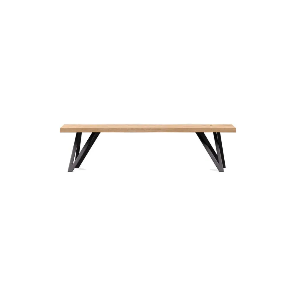 Vienna Bench Natural Edge - Blonde Oak, Oiled image