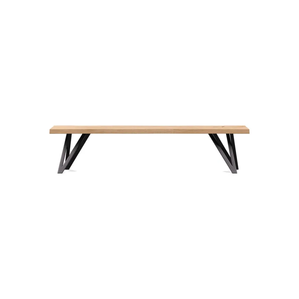 Vienna Bench Natural Edge - Blonde Oak, Oiled