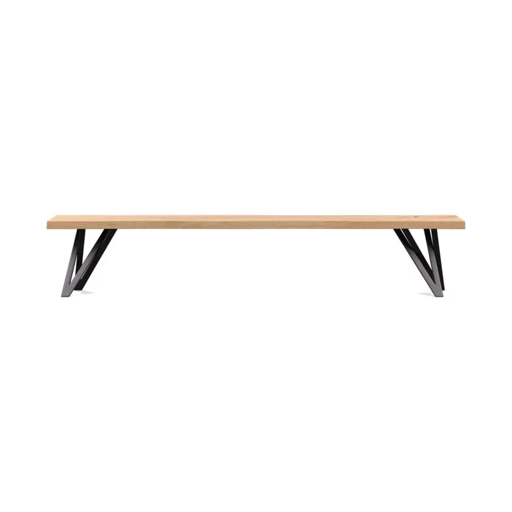 Vienna Bench Natural Edge - Blonde Oak, Oiled