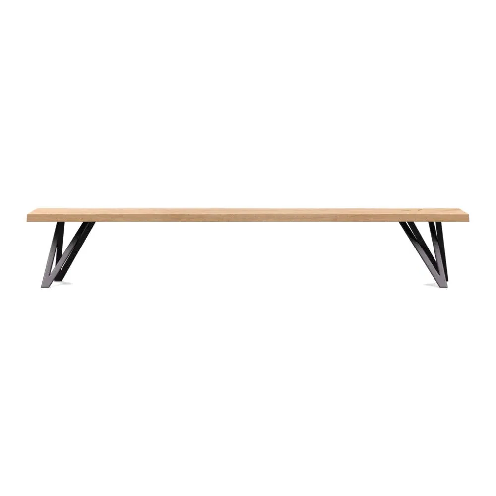 Vienna Bench Natural Edge - Blonde Oak, Oiled