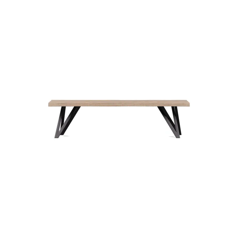 Vienna Bench Natural Edge - Grey Oak, Oiled