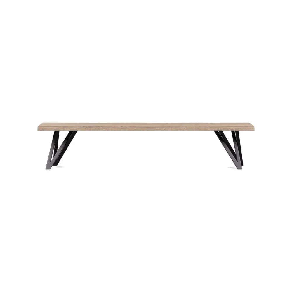 Vienna Bench Natural Edge - Grey Oak, Oiled