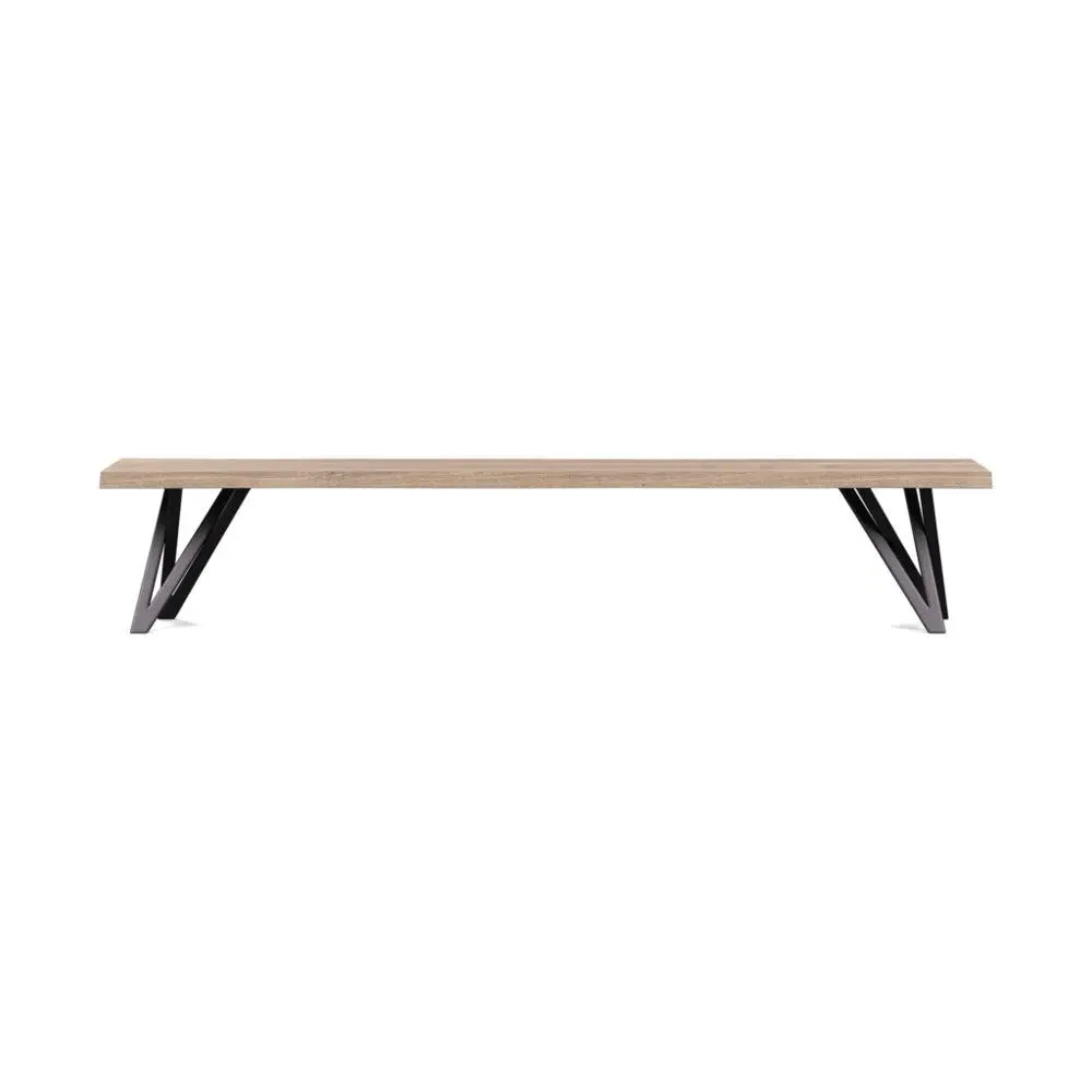 Vienna Bench Natural Edge - Grey Oak, Oiled