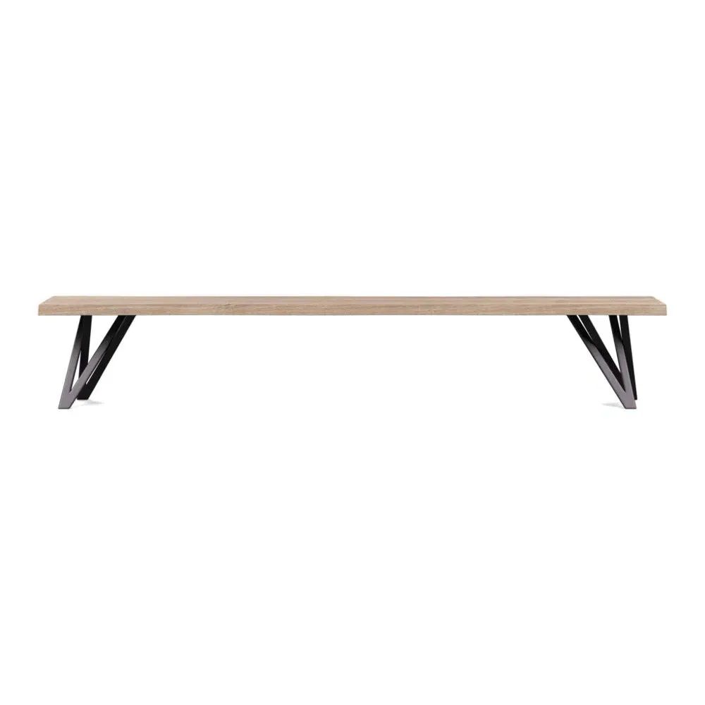 Vienna Bench Natural Edge - Grey Oak, Oiled