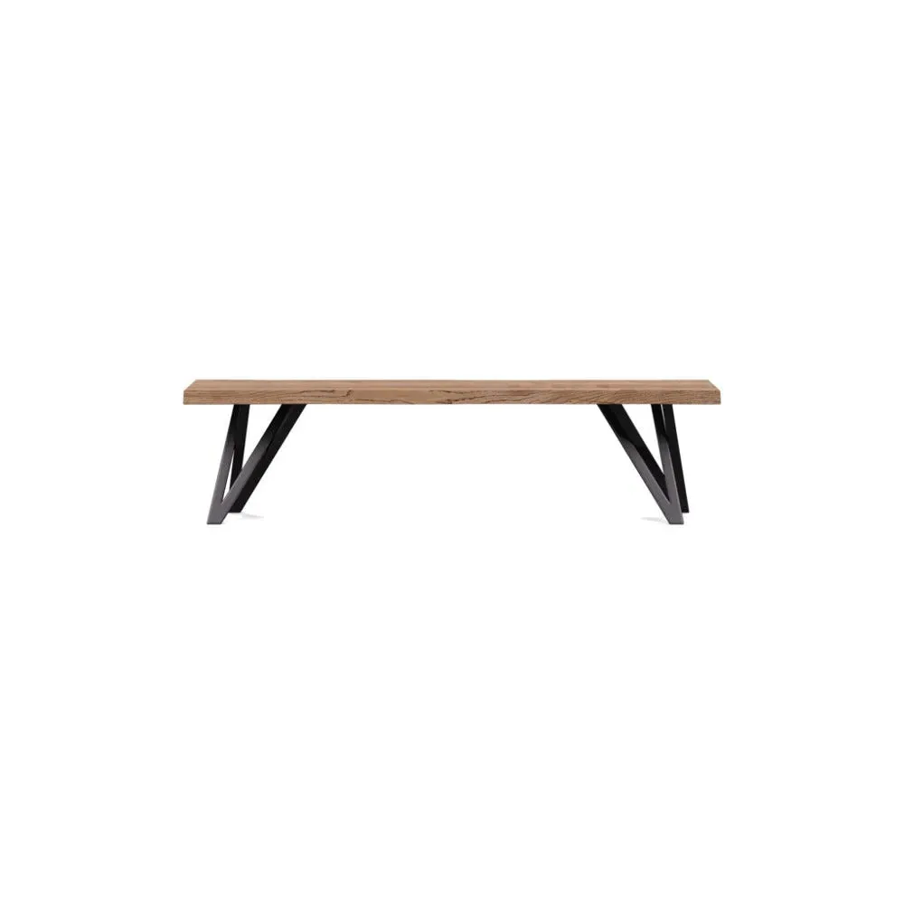 Vienna Bench Natural Edge - Smoked Oak, Oiled