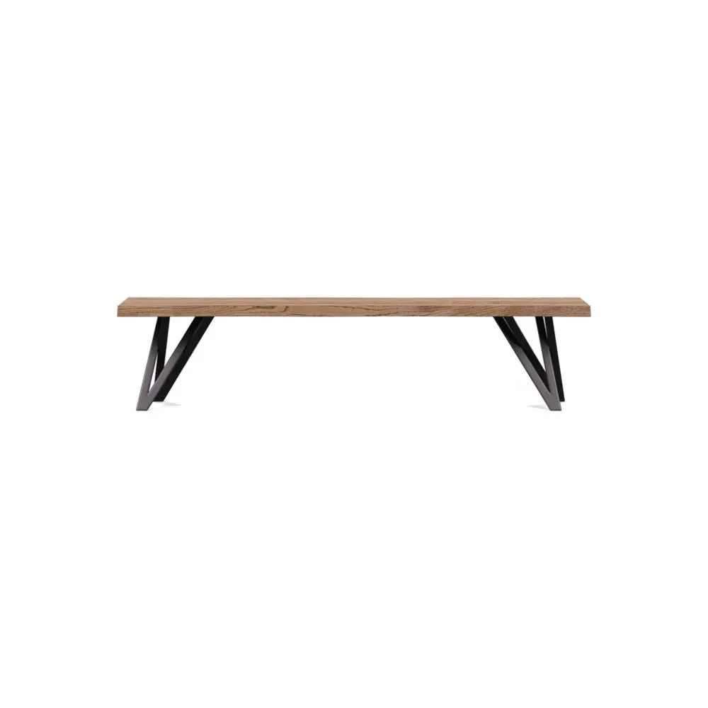 Vienna Bench Natural Edge - Smoked Oak, Oiled