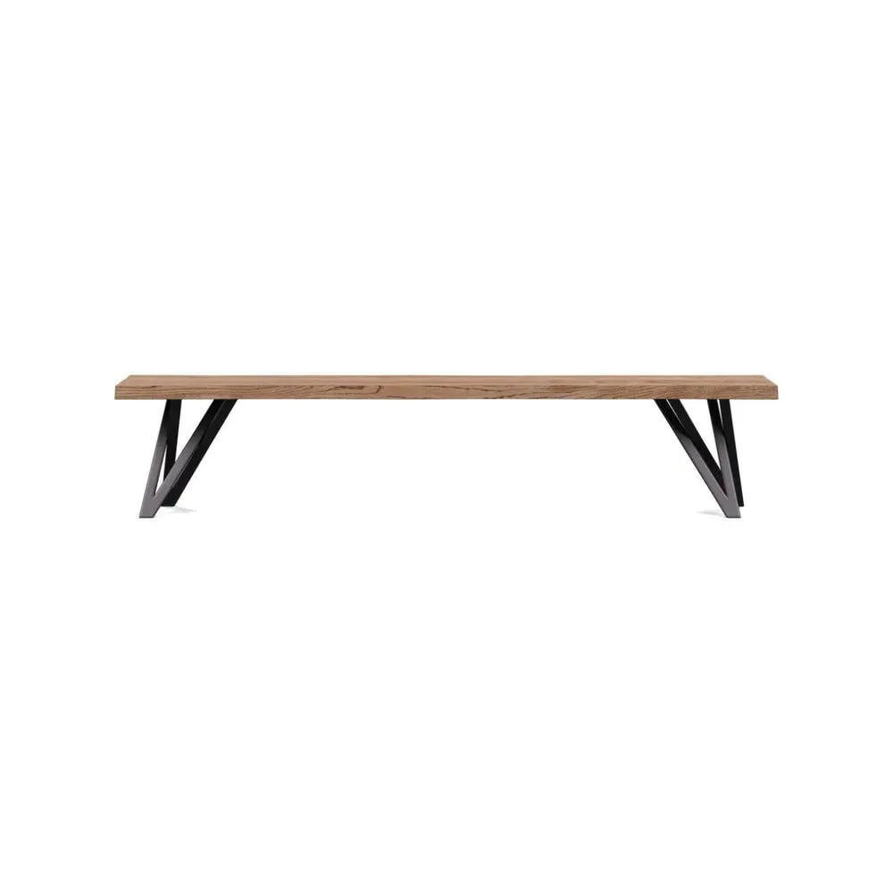 Vienna Bench Natural Edge - Smoked Oak, Oiled