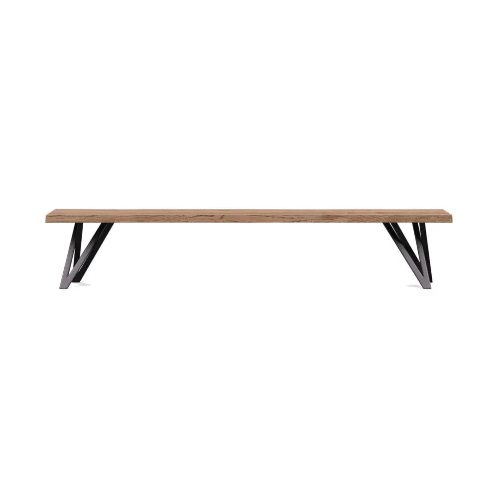 Vienna Bench Natural Edge - Smoked Oak, Oiled