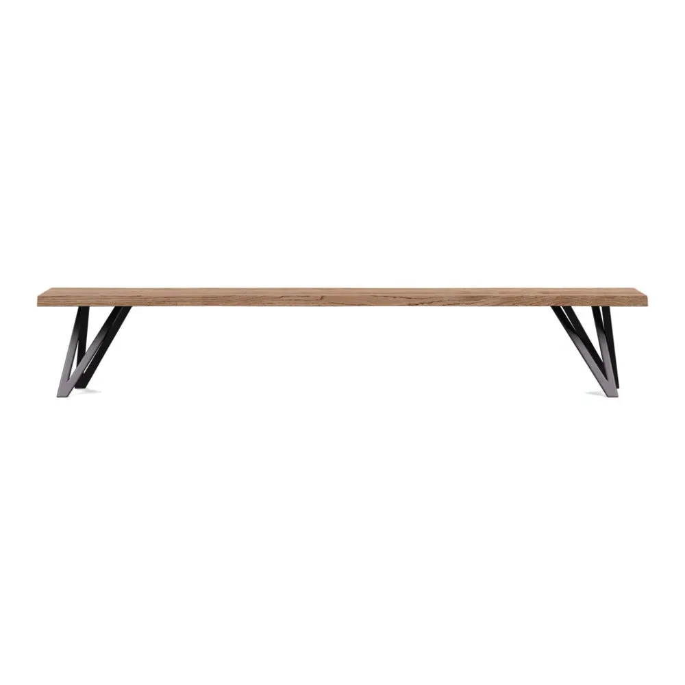 Vienna Bench Natural Edge - Smoked Oak, Oiled
