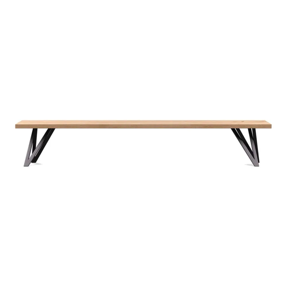Vienna Bench Straight Edge - Blonde Oak, Oiled