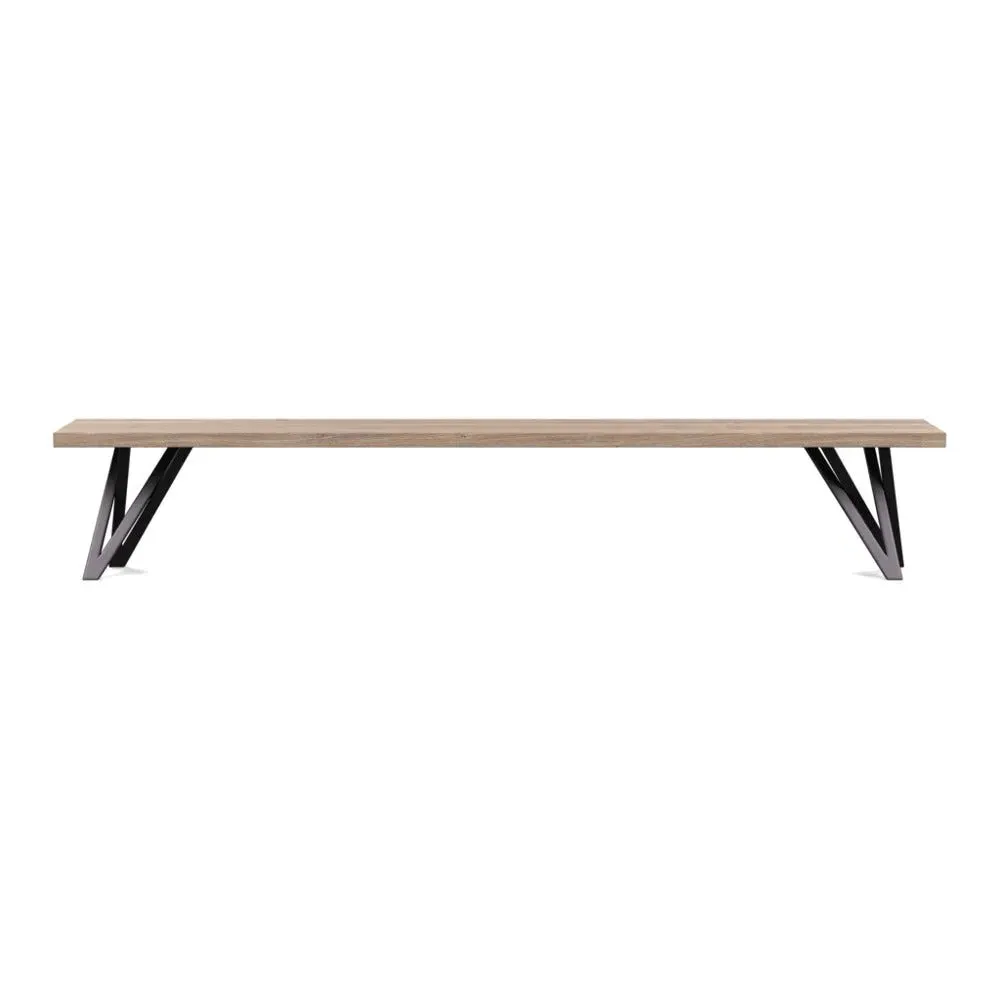 Vienna Bench Straight Edge - Grey Oak, Oiled