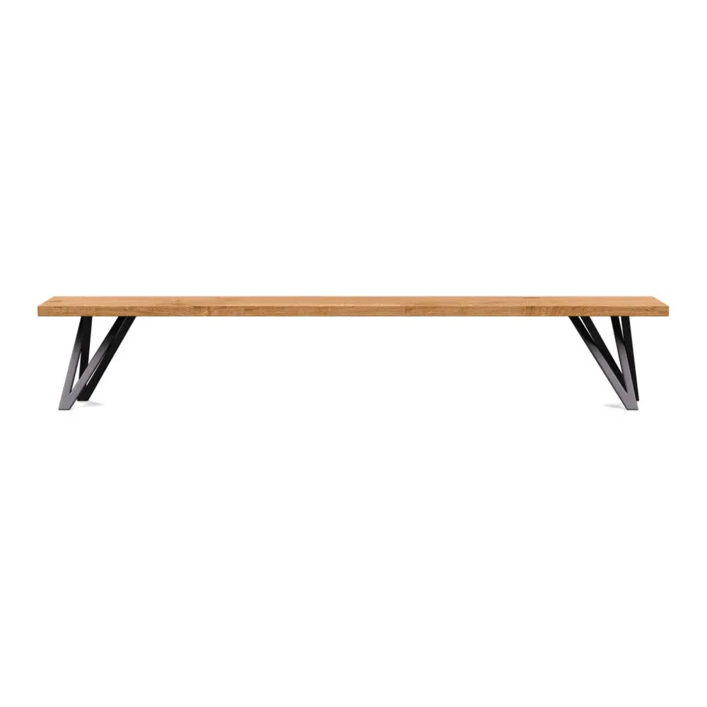 Vienna Bench Straight Edge - Natural Oak, Oiled