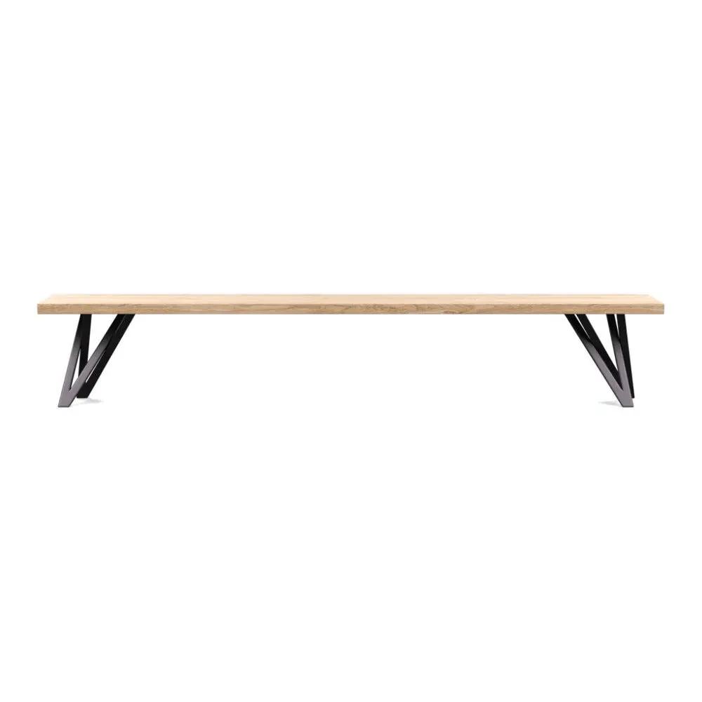 Vienna Bench Straight Edge - White Oak, Oiled