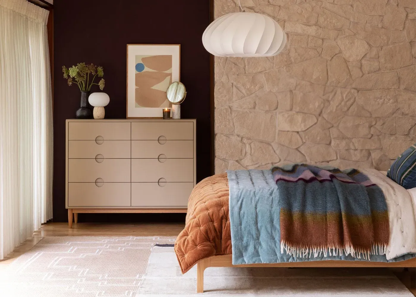 Wide Chest of Drawers - Oatmeal, Painted Wood