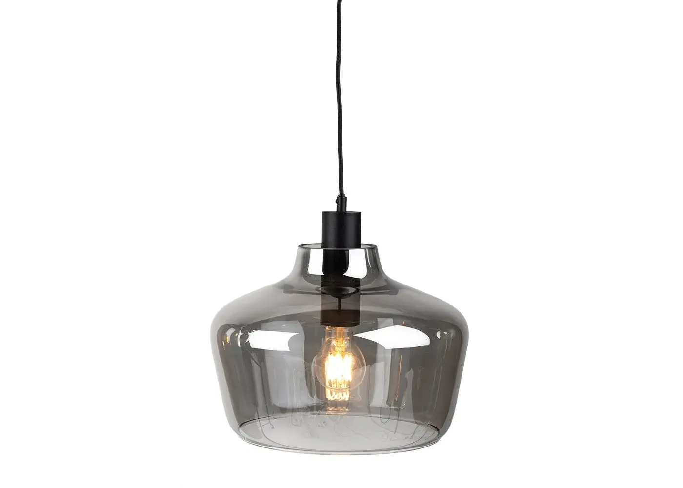 Wide Pendant Light - Chrome, Electroplated Glass