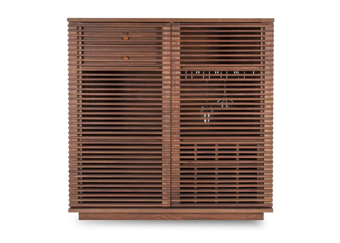 Wine Bar with Storage - Dark Wood, Walnut image