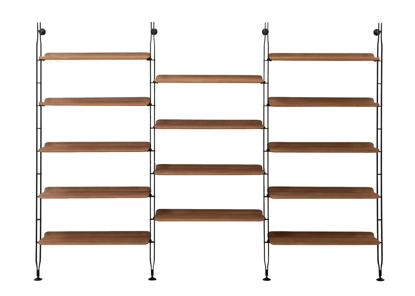 14-Shelf Bookshelf with Struts - Dark Wood