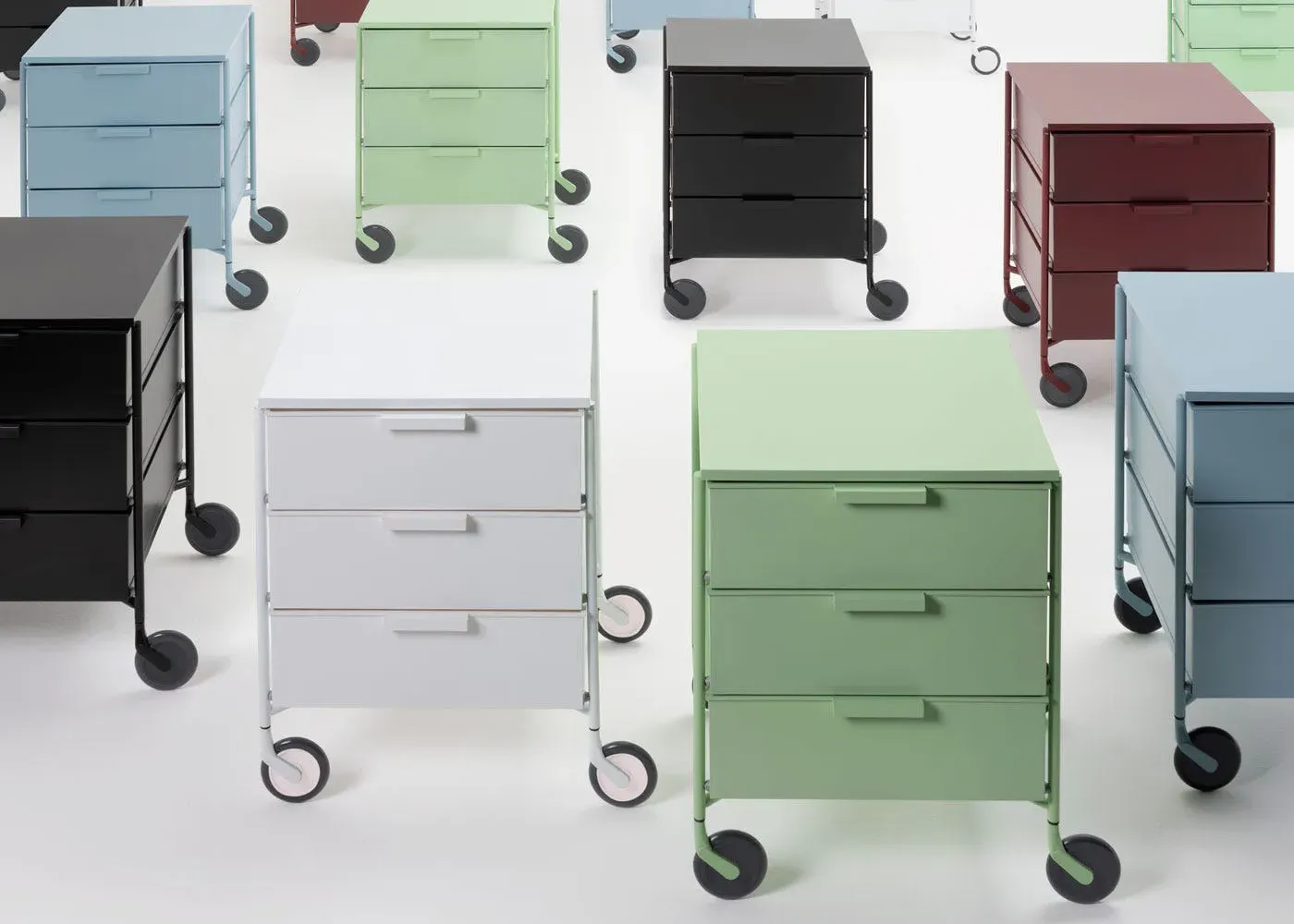 3-Drawer Storage System - Pale Green, Matt