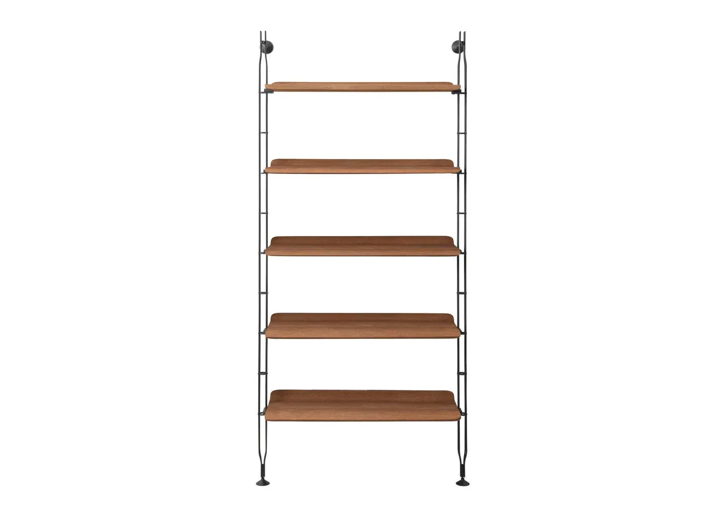 5-Shelf Bookshelf with Struts - Dark Wood image