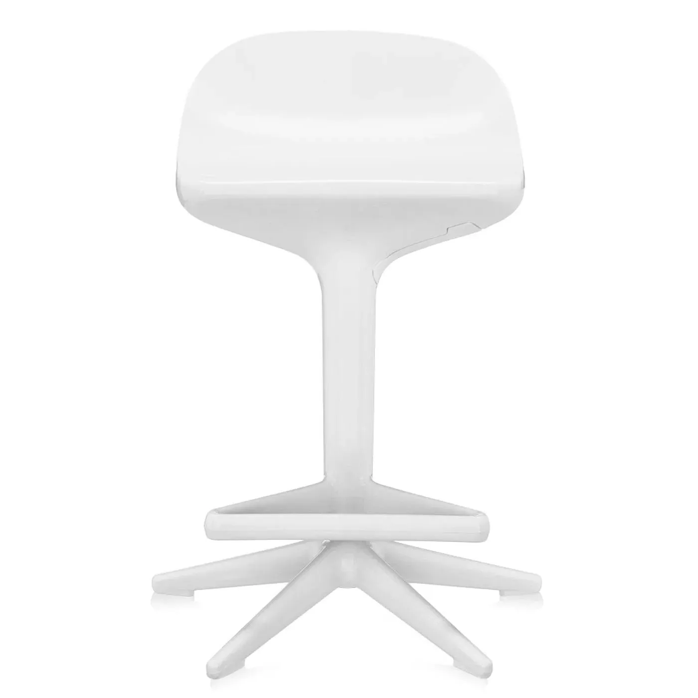 Bar Stool with Height Adjustment - White