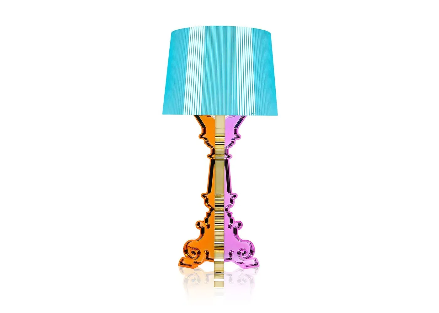 Baroque Table Lamp with Adjustable Shade - Blue