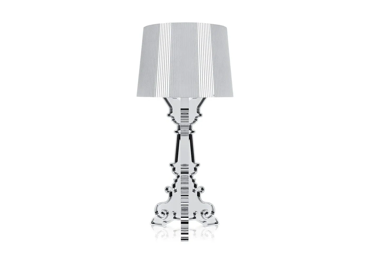 Baroque Table Lamp with Adjustable Shade - Chrome