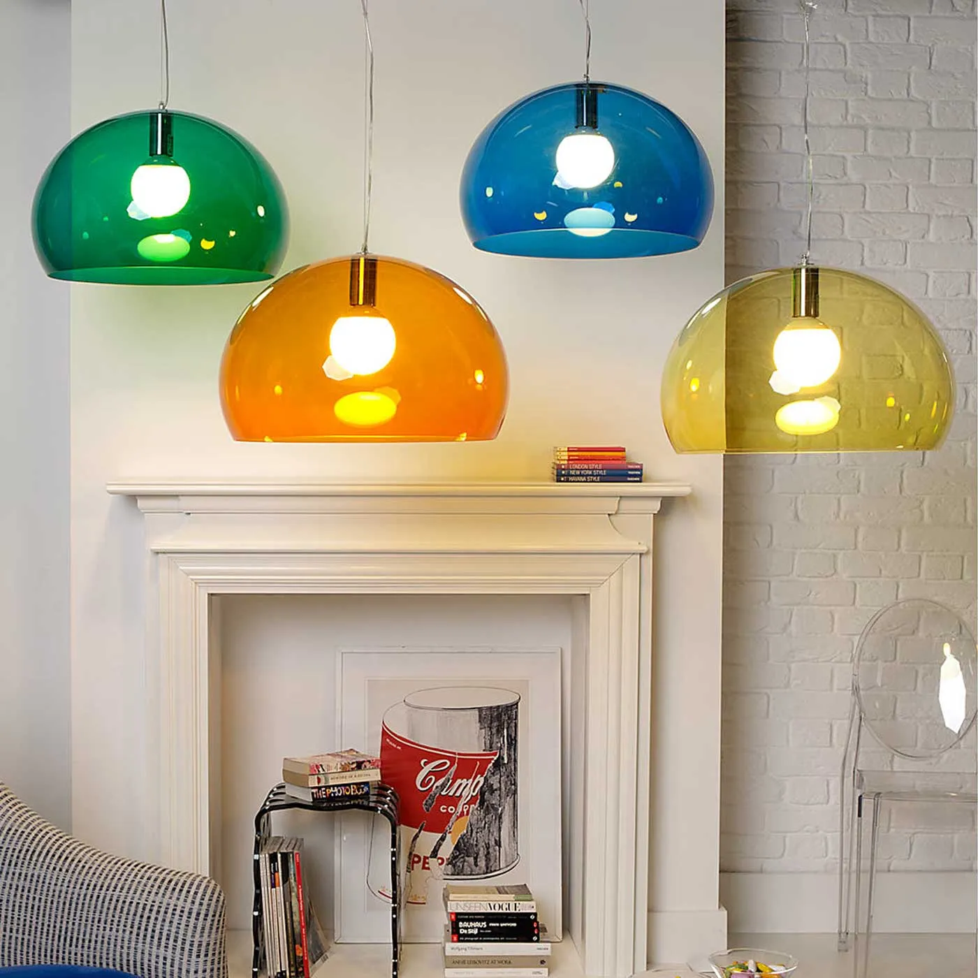 Bulb-Shaped Pendant Light - Yellow, Methacrylate