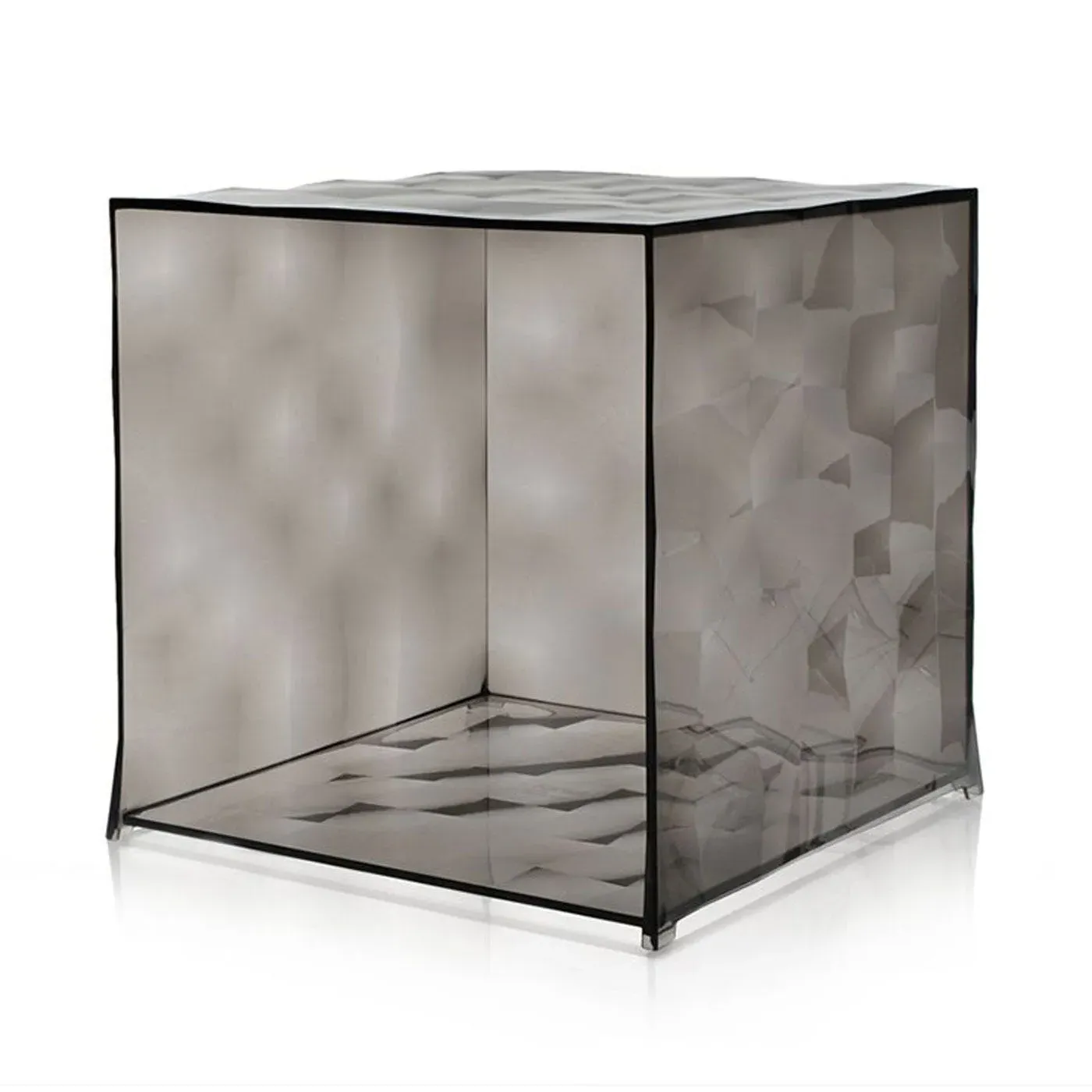 Cube Storage Unit with Relief Pattern - Grey
