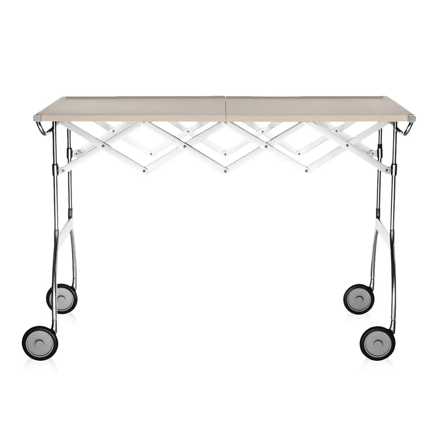 Folding Trolley with Extending Mechanism - Cream