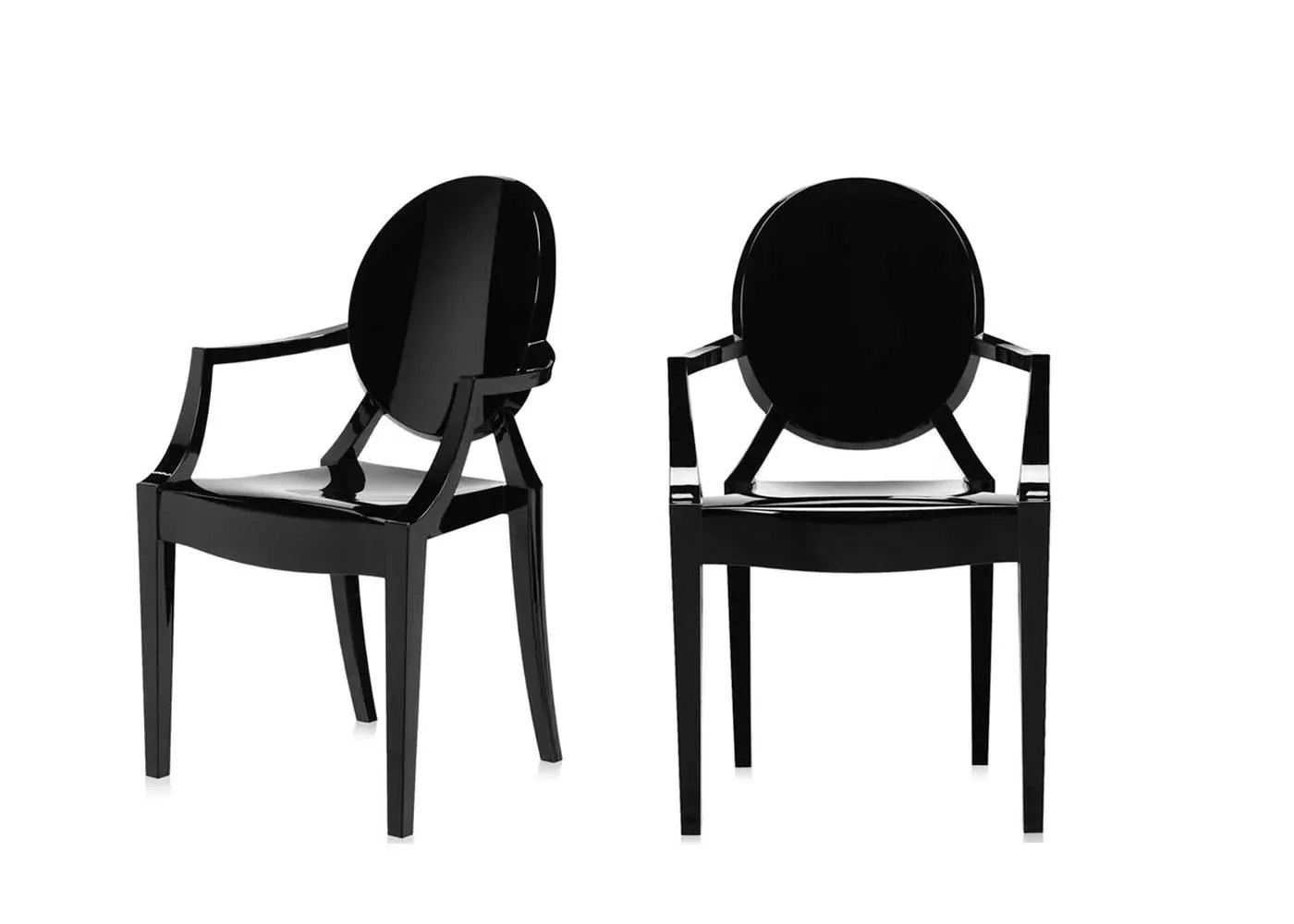 Ghost Armchair with Stackable Design - Black