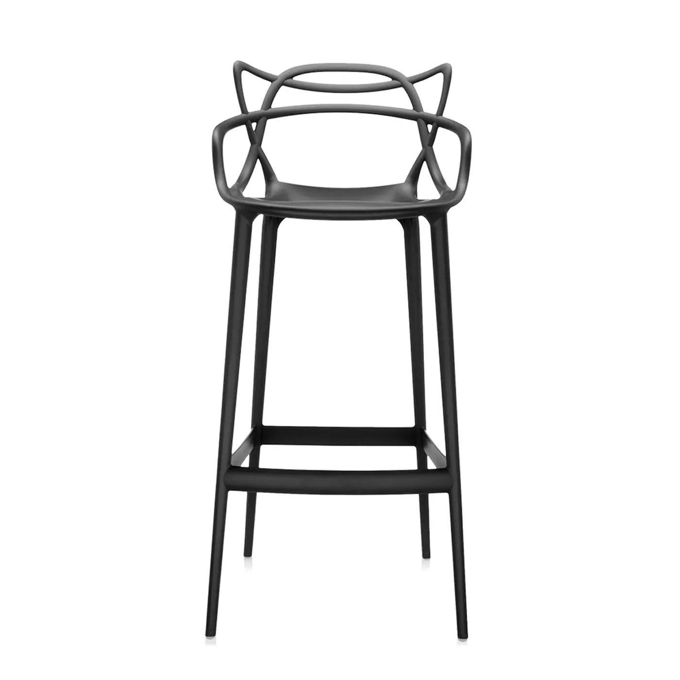 Large Bar Stool with Backrest - Black, Polypropylene image