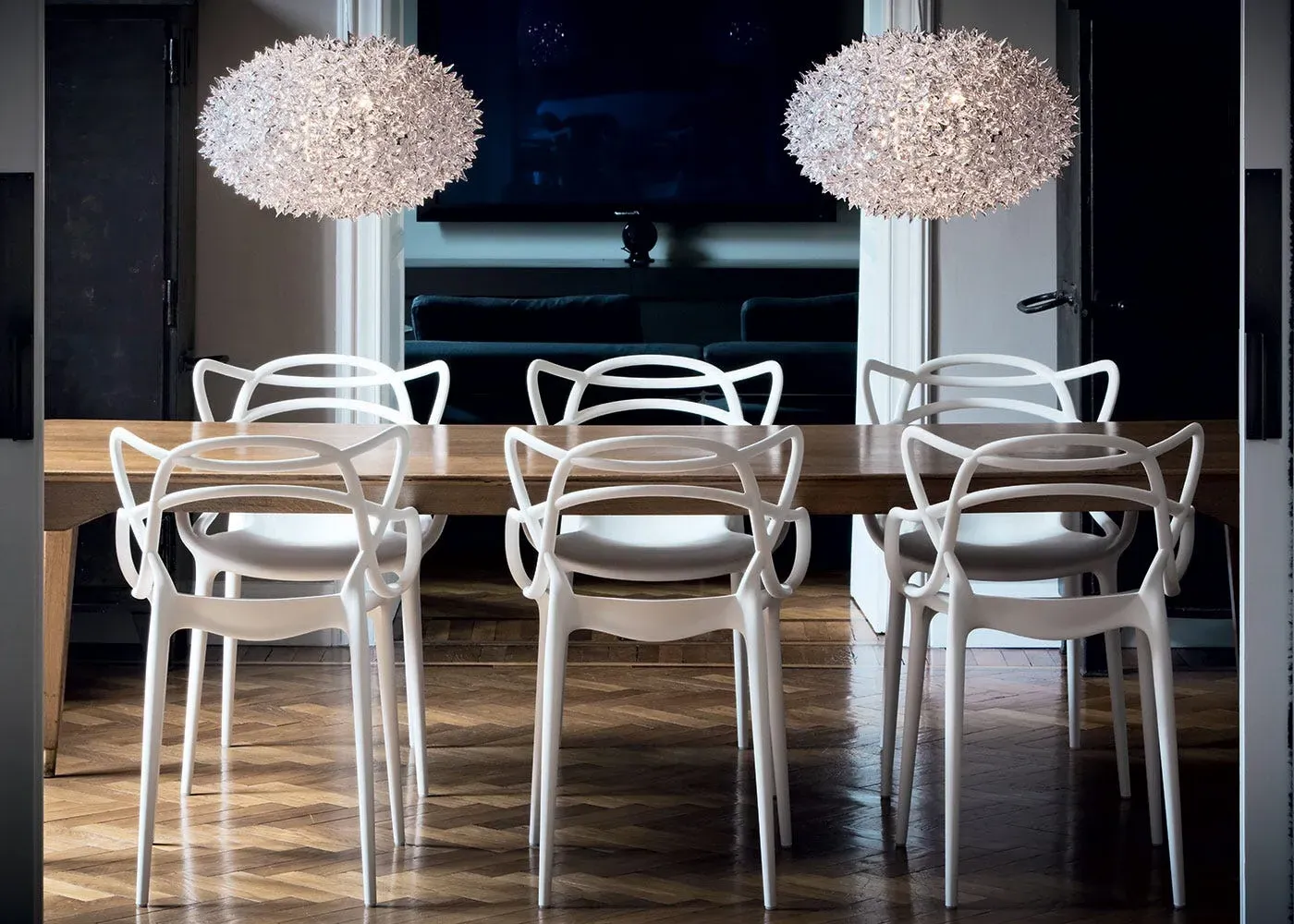 Large Pendant Light with Textured Surface - Bronze