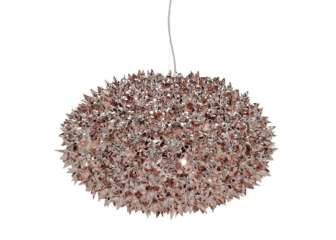 Large Pendant Light with Textured Surface - Bronze