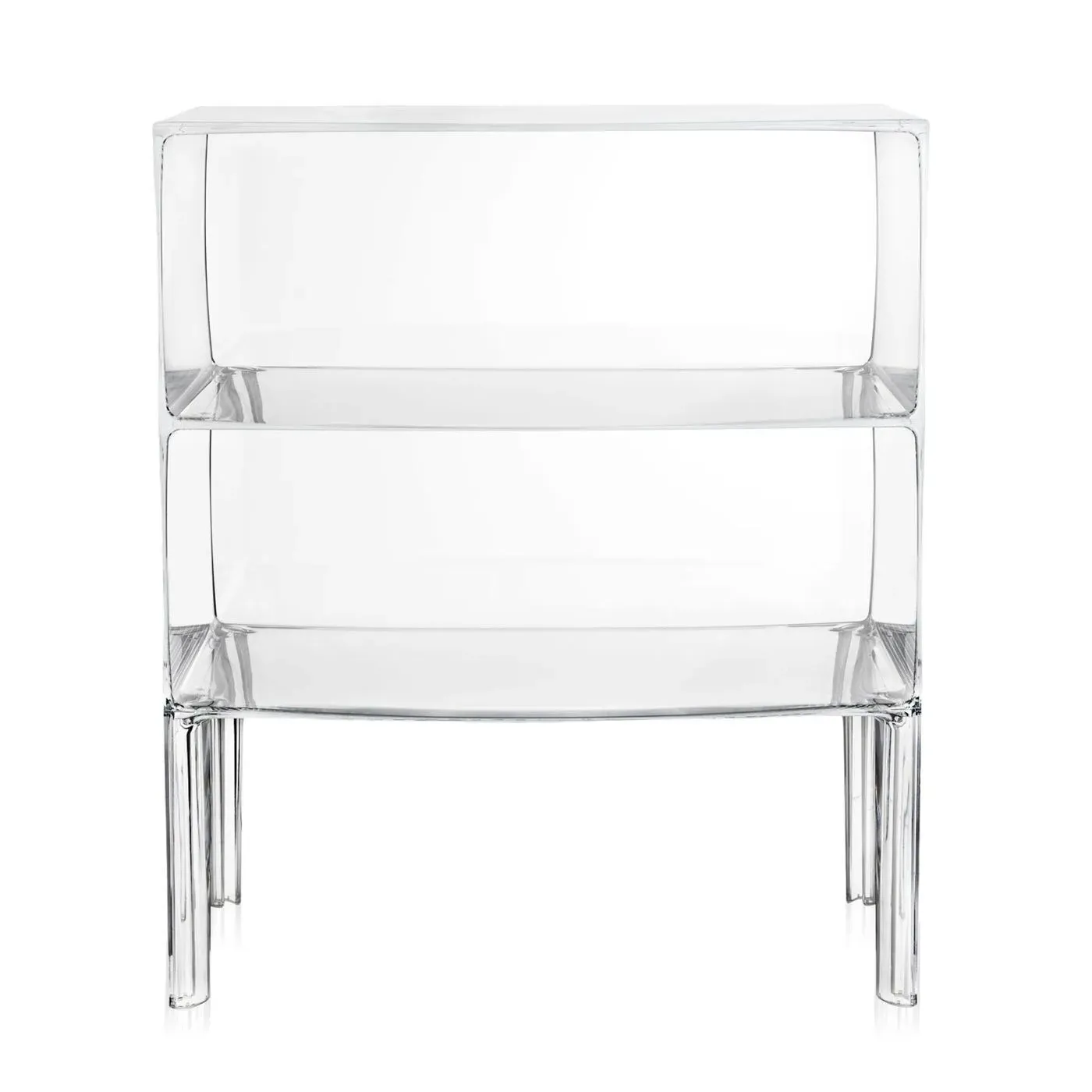 Large Side Table with Storage - Clear, Polycarbonate image