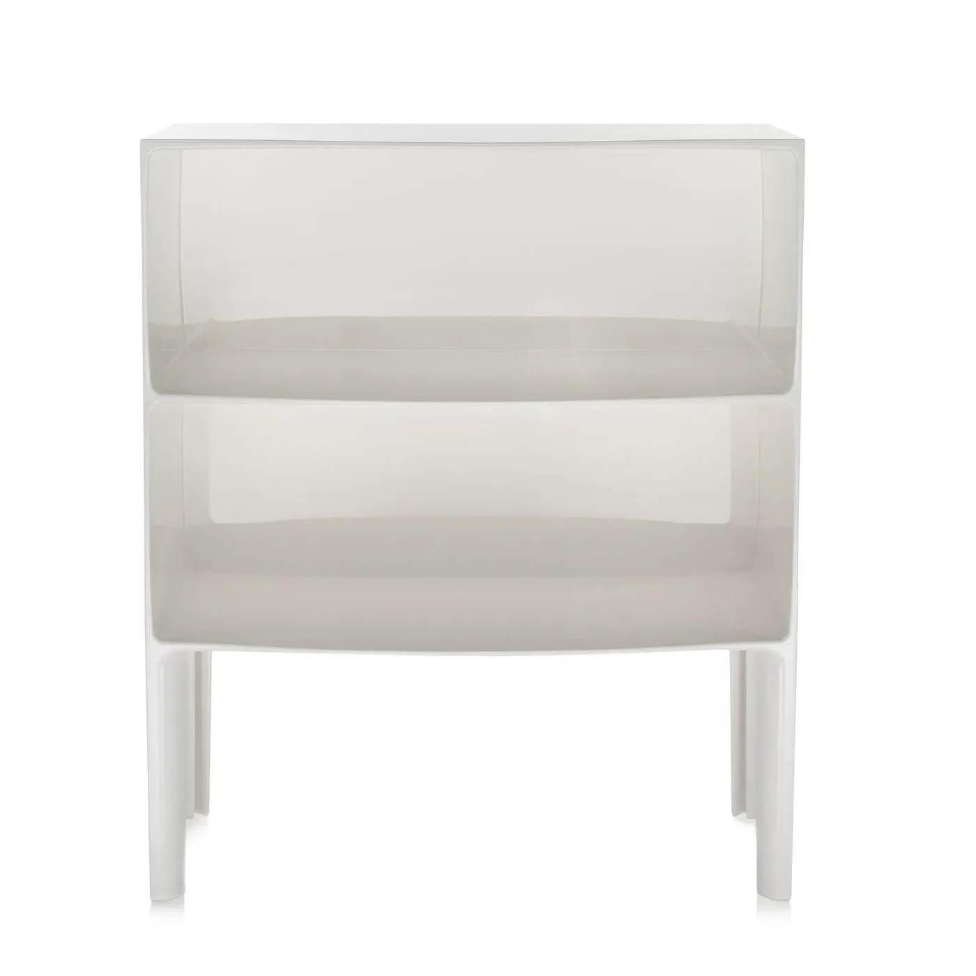 Large Side Table with Storage - White, Polycarbonate