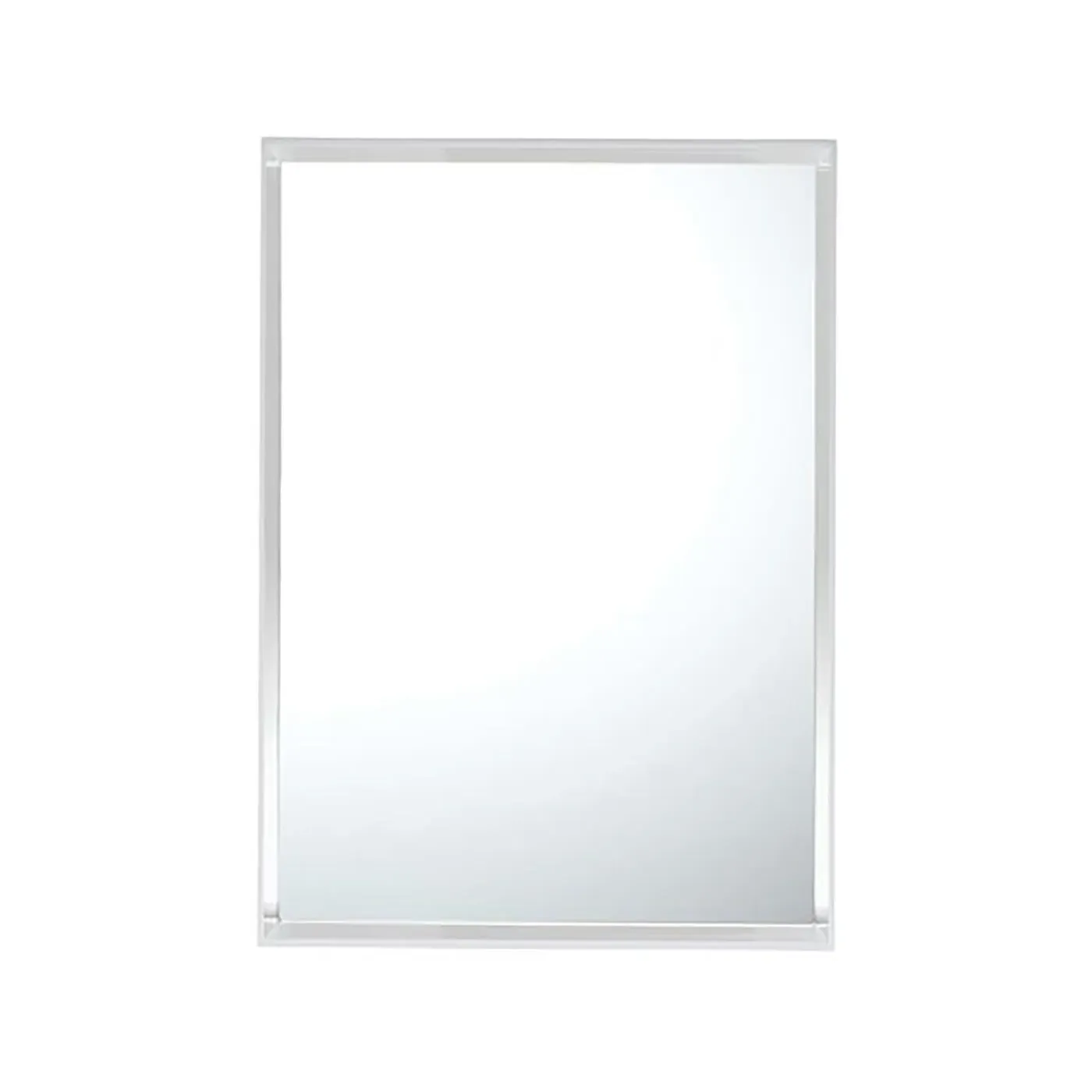 Large Wall Mirror with Frame - White, Polycarbonate